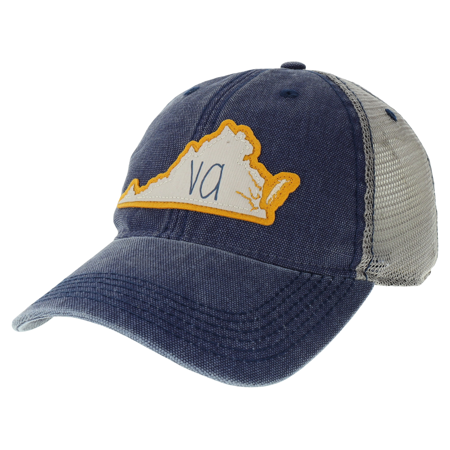 Virginia Dashboard Trucker Hat in Navy/Grey