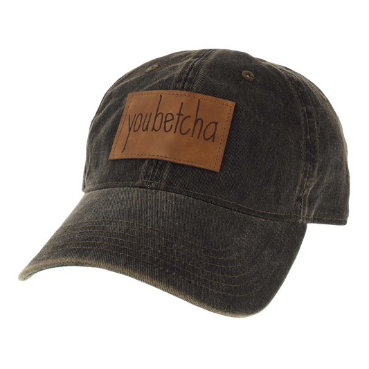 Youbetcha Old Favorite Hat in Black withLeather Patch